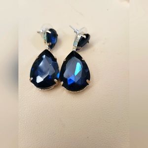 Blue earrings fantasy gem